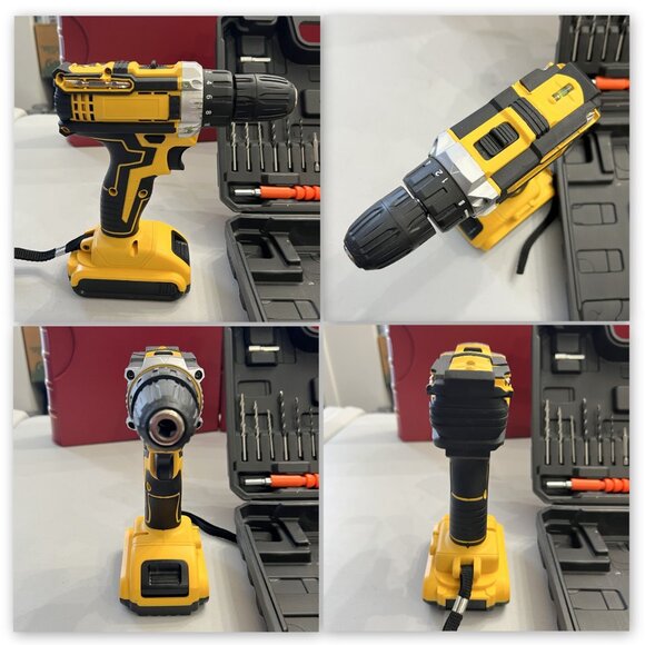New Rechargeable Cordless Drill w/2 Lithium Batteries, Quick Charger & Tool kit! - Picture 9 of 16